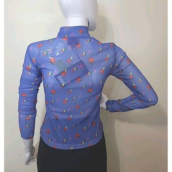 Mukzin Sheer Top Women's Size Small Blue Long Sleeves Tags Attached - Picture 4 of 12